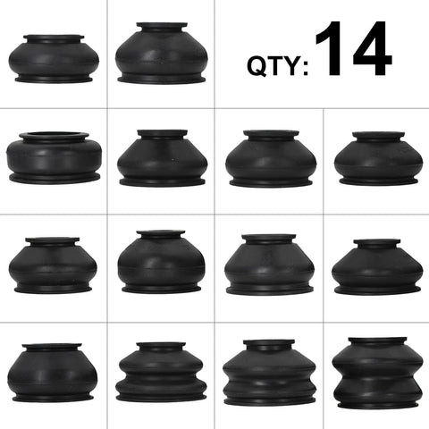 Universal Tie Rod Boots And Ball Joint Dust Cover Replacement Kit Flexible Rubber Boot with Turn to Groove Seal, 14 pieces