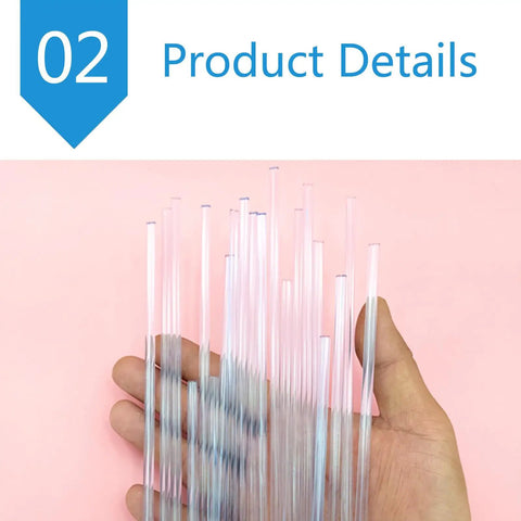 Clear PVC Welding Rods Set Of 25 For Aquarium Repair And PVC Projects Pro UPVC CPVC Welder Sticks With Transparent Joints For Invisible Seams And Clean Strong PVC Repairs, 5mm rods in hand