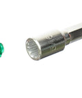 Heavy Duty 10 32 Self Tapping Ground Screws In Green With Hex And Flat Head Options on white background with socket tool.