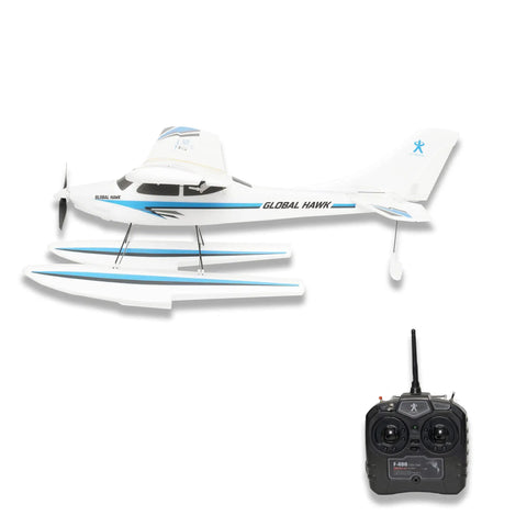 RC Seaplane Trainer With Floats Included, 2.4 GHz 1.2m Grab And Go Ready To Fly Aircraft, 4 Channel RTF with remote control