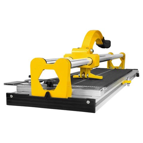 24 Inch Manual Tile Cutter With Tungsten Carbide Scoring Wheel for Porcelain and Ceramic Tiles, side view of steel build