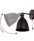 Oil Rubbed Bronze Farmhouse LED Wall Sconce Duo With Pull Chain Slick Industrial Bedroom Lighting 6.5 Inch Metal Shade