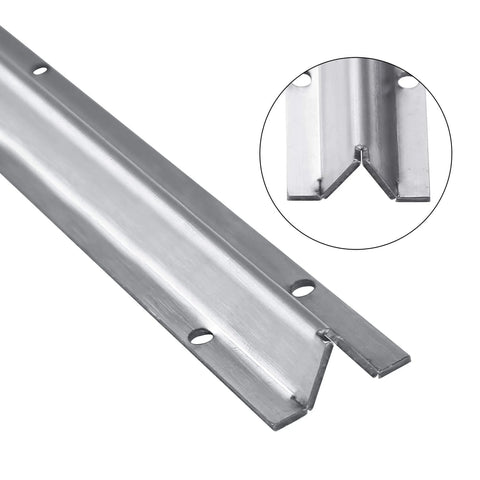 Heavy Duty V Groove Sliding Door Track Kit With Pre-Drilled Holes And Screws, 96-Inch Total Length In Two 48-Inch Sections, Easy Install