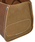 Heavy Duty Leather Tool Tote Bag With Double Ply Bottom And Steel Studs Stitched And Riveted Construction Reinforced Ends