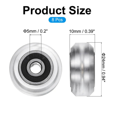 8 Pack 3D Printer Wheels Featuring 625RS Bearings Pom Plastic Rollers 24Mm Core Designed For Hella Smooth Operation And Dead Simple Swaps That Honestly Elevate Your Printing Game