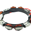 Straight Swap Alternator Stator Dual Circuit With Built In Voltage Regulator And Spark Plug compatible circular stator with copper coils.