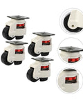 Heavy Duty Leveling Swivel Workbench Caster Set 4 Pack With Gd 80f Wheels 500 Kg Load Capacity 360 Degree Rotation Universal Plate Casters For Material Handling And Equipment, 4 white casters