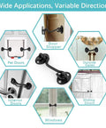 Heavy Duty 2 Pack 4 Inch Stainless Steel Gate Latch Lock for Barn Doors and Bathrooms on various doors and windows