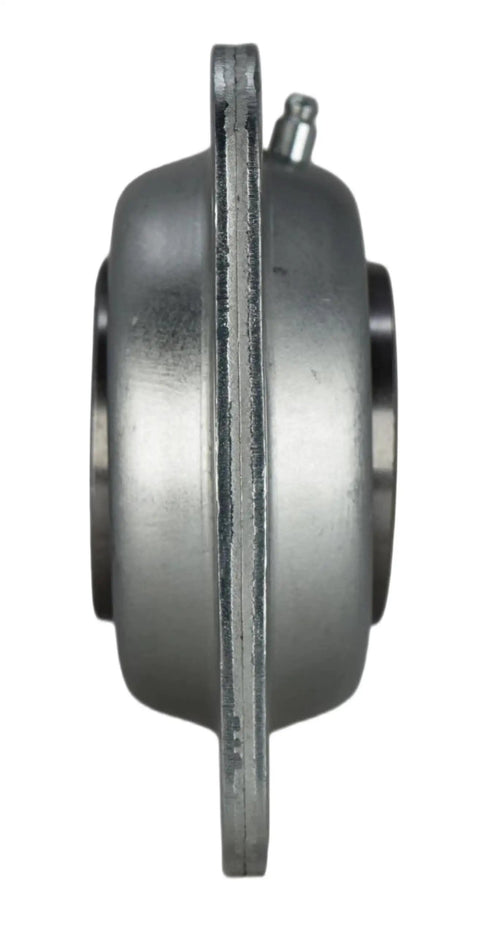 Side view of Beefed Up Heavy Duty Disc Harrow Flange Bearing Replacement For Drivetrain Bore One And Three Quarters Inch Bolt To Bolt Five And A Half Inches Compatible With Common Harrow Models Replaces DHU 211 822 200C Farm Equipment Accessory