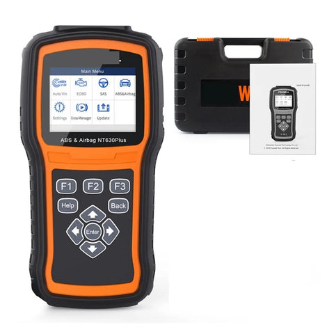 Pro Grade OBD2 Code Reader And Diag Tool With TPMS Learn Tool For Cars Trucks Vans Straight Plug In with user manual and case.