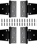 3.5 Inch Heavy Duty Gate Hinge Set For Fence And Door Applications Black Wrought Iron Rustproof Hinges With Stainless Steel Screws