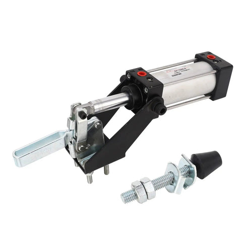 Heavy Duty Pneumatic Air Toggle Clamp Featuring Snappy Quick Release And Rock Solid 340kg Clamping Force Built Pro Level For Equipment Installations In Black Finish