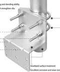 Close-up of Beefy Heavy Duty Pole Mount for Outdoor Antennas and Weather Stations with double U bolts and bracket detail