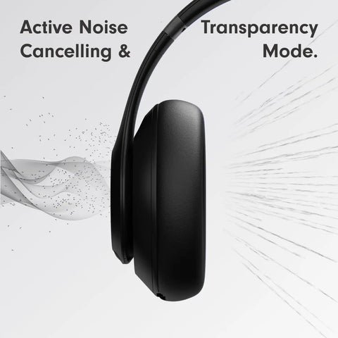 Side view of Studio Pro Premium Wireless Over Ear Headphones with Active Noise Cancelling and Transparency Mode in black