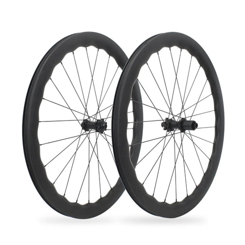 Carbon Fiber Road Bike Wheelset With 50mm Depth 1570g Weight Tubeless Ready 700c Clincher Disc Brake Six Bolts Wave Rims
