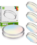 10 Inch Round Flush Mount Ceiling Light With 3 CCT Dimmable LED Fixture Energy Star ETL Listed Low Profile Double Ring Nickel Finish