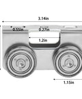 Four Wheel Light Duty Trolley Assembly For 1-5/8 Inch Channel Strut High Strength Solid Steel Zinc Galvanized, front view.