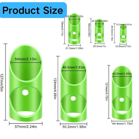 Six Piece Pipe Insulation Cutting Guide Set For 15mm To 53mm Foam Pipes No Guesswork Precision Cutter Tools Green size chart