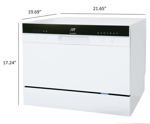 Hassle Free Countertop Dishwasher With Stainless Steel Tub And Delay Start For Small Apartments And Condos Quick Plug In Portable Washer.
