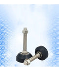 Heavy Duty Furniture Leveling Feet Set Of 8 Adjustable Steel Levelers Features Rotating Sliding Bases With M18 M20 Threads showing adjustable steel pads.