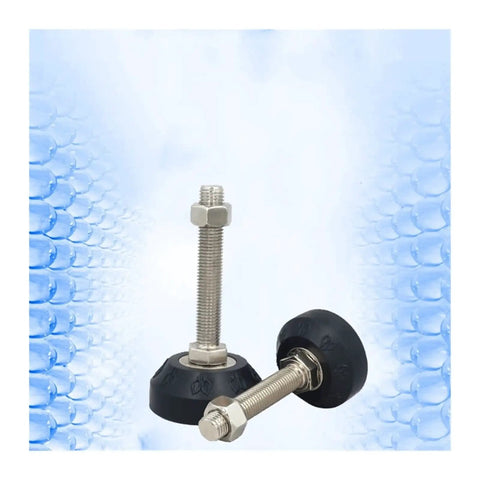 Heavy Duty Furniture Leveling Feet Set Of 8 Adjustable Steel Levelers Features Rotating Sliding Bases With M18 M20 Threads showing adjustable steel pads.