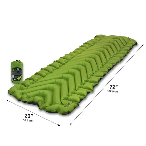 Static V2 Dope Inflatable Sleeping Pad For Camping And Backpacking Ultralight Portable Air Bed 72x23 inches green view