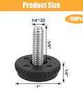 Straighten Out Any Wobbly Setup With This Heavy Duty 150 Piece Adjustable Furniture Leveler Set Featuring Universal Thread Screws And Solid Base Plates For Tables Chairs Desks And Cabinets On Rough Floors, showing 150-piece leveling foot size with dimensions.