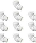 10 Pack Half Inch PVC Male To Female 90 Degree Elbow Fittings MIPT To FIPT For DIY Irrigation and Water Line Projects White