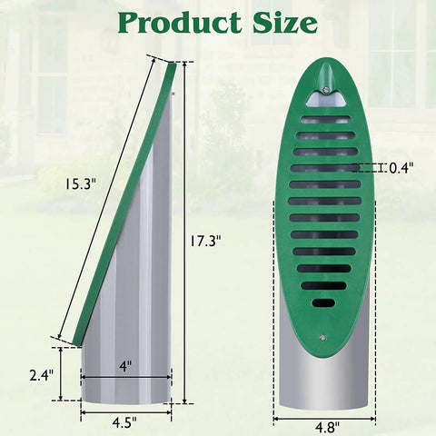 Diagram of 4 Inch Green Angled Drainage Grate For Yard Drainage Systems That Fast Tracks Surface Water And Prevents Ponding