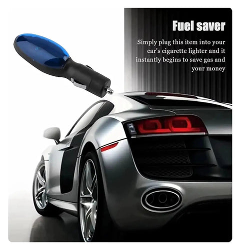 Plug In Fuel Saver Kit For Cars, 5Pc Easy Mount Set installed in a sleek sports car, boosts fuel efficiency and performance.