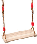 Heavy Duty Wooden Swing Seat For Adults With Adjustable Rope And Carabiner Sturdy Backyard Tree Swing With 330 Lbs Capacity