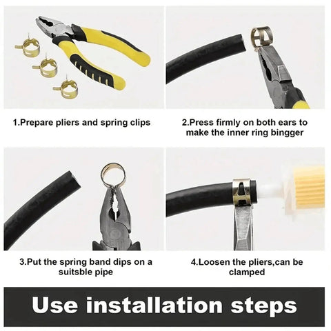 Grab This Awesome 75 Piece Manganese Steel Hose Clamp Set For Pipes And Cars With Adjustable Sizes From 6 To 10mm Perfect Low Pressure Clamping Solution clamp pliers and hose installation steps