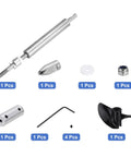 RC Boat Drive Shaft Kit With Propellers And Coupling Joint, 100mm Shaft, 25mm Sleeve, scattered parts view