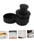 Hidden Recessed Flush Pull Handle for cabinets and drawers, black matte finish, shown with lid, easy install, low-profile design
