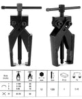 2 Claw Bearing Puller And Separator Tool With Extension Rod Forged Carbon Steel High Hardness 0 To 70mm Capacity