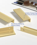 10 Pack Gold Edge Finger Pulls For Cabinets Aluminum Cabinet Handles For Kitchen Concealed Drawer Pulls With 3 Inch Hole Center
