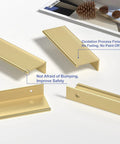 Top view of Twenty Five Pack Kitchen Cabinet Handles Three And Three Quarters Inch Matte Gold Pulls with brushed brass finish on display