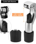 QWORK Tube Bender Kit For Soft Copper And Aluminum Pipes Ratchet Style Bending Tool 1/4 To 7/8 Inch Cutter with reamer.