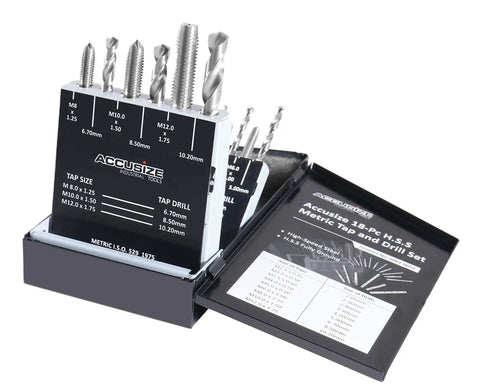 Metric 18 Pcs HSS Tap And Drill Set For Quick No Nonsense Metalwork, Includes M2.5X0.45 Through M12X1.75 Taps And 2.05 To 10.20mm Drills, Fully Ground For Precision, Ideal For Home Shops CNC And Maintenance Projects