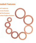 Copper Washer Kit With 12 Sizes And 300 Pieces showing detailed features of conductivity and corrosion resistance