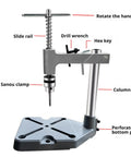 Delicate Threading Master Manual Tap Tool For Precise Threads On Wood Metal Plastic, Portable Tapper Machine in side view with labeled parts