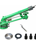 2-Inch Impulse Impact Sprinkler For Farm Irrigation, 360 Degree Rotating Sprayer With Replacement Nozzle Set and wrench