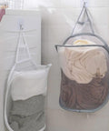 Durable Mesh Wall Mount Laundry Hamper For Dorms And Hotels, Collapsible Hanging Laundry Basket, 15.35 By 12.2 Inches