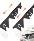 Adjustable stovetop gap covers, black design, Two Pack Stove Gap Covers, Adjustable From 13.8 To 27.5 Inches, installed on kitchen range