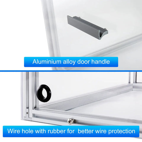 Clear Acrylic CNC Enclosure for 3018 PRO, 3018, MX3, 1810 PRO, 1610 CNC Router Machines with aluminum handle and wire hole.