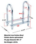Two Pack M10 U-Bolt Clamp Set For 2 Inch Tubes 5-1/2 Inch Long Round Bend U-Bolts That Fit 2 Inch OD Tubing Electro Galvanized