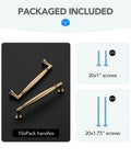 10 Pack Five Inch Champagne Bronze Cabinet Pulls Solid Zinc Alloy For Kitchen Cabinets Dressers Closets And Bathroom Hardware Modern Boss Ready Cabinet Handles For Drawers with screws included