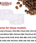 6-Pack Keurig Compatible Water Filter Cartridges For Keurig 2.0 And 1.0 Coffee Makers with coffee beans and model compatibility