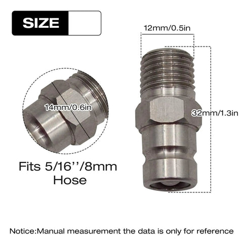 Outboard Fuel Tank Side Connector Replacement For 8HP To 50HP Boats And Motors Fits 5/16 Inch Hose 8mm Durable Marine Grade Fit Nissan Tohatsu Evinrude Johnson OMC 3E0-70270-0 9999800MA2 5040795 Replacement Part