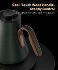 Gooseneck Electric Kettle With 1 Degree Temperature Control 1500W Fast Heating Pour Over Coffee And Tea Kettle with cool-touch wood handle
